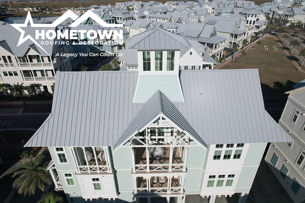 Texas roofing professional assessing hail storm damage on residential property